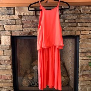 Like-new coral colored midi dress!